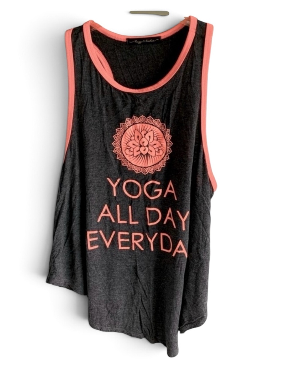 Yoga Gray/ Orange Muscle Athletic Tee Tank Top